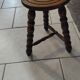 Old small vintage solid wood tripod stool farmhouse