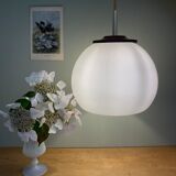 Vintage globe pendant lamp in white opaline