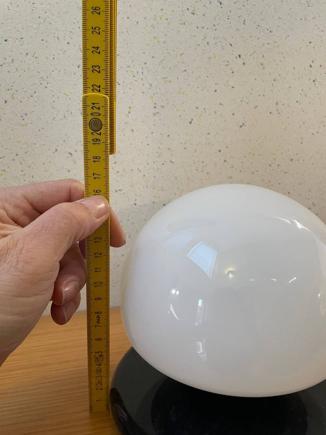 Glass and marble mushroom lamps