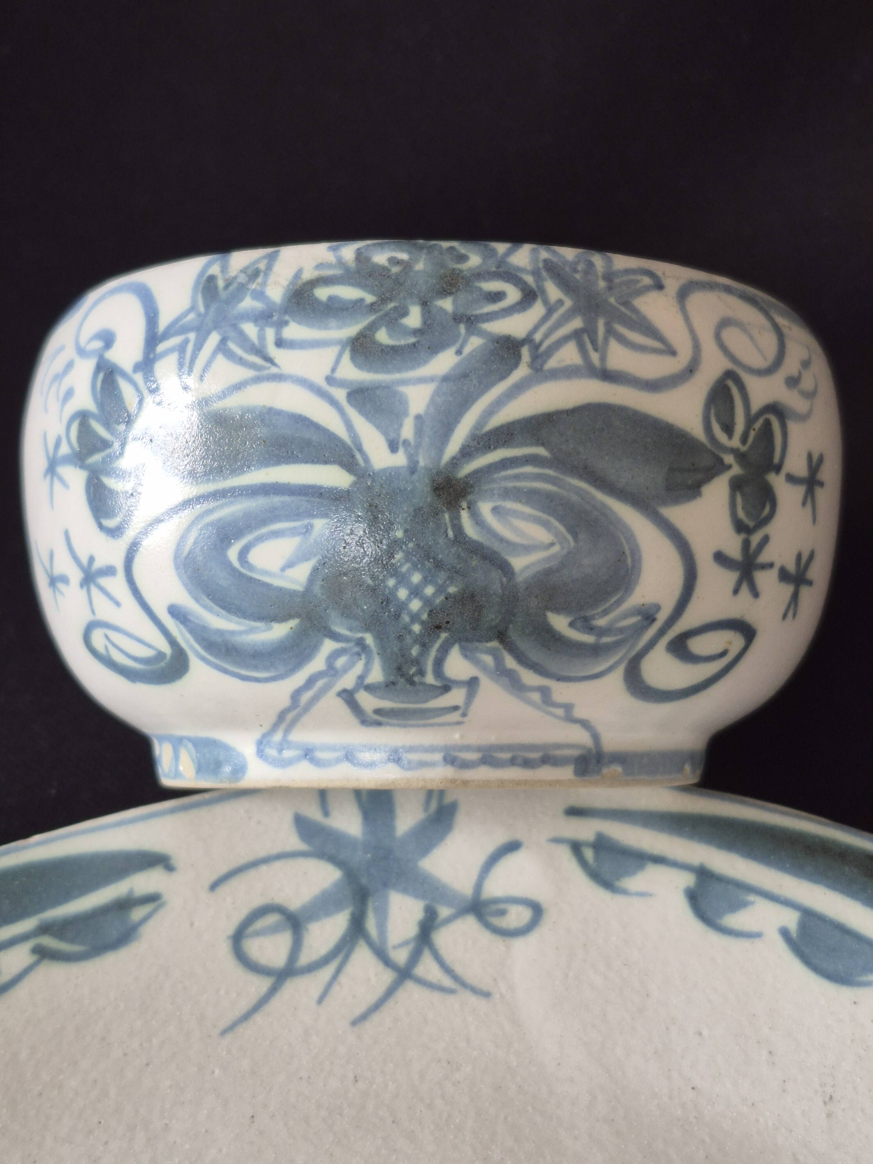 Breakfast cup "selfish" in glazed stoneware Quimper Keraluc A031-1