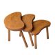 Trio of solid wood "bean" coffee tables