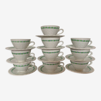 Set of 10 coffee cups 1930