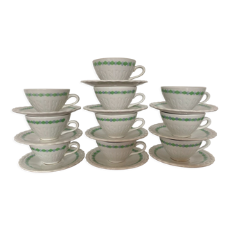 Set of 10 coffee cups 1930