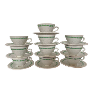 Set of 10 coffee cups 1930