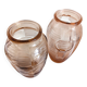 Pair of Art Deco pink moulded glass vases