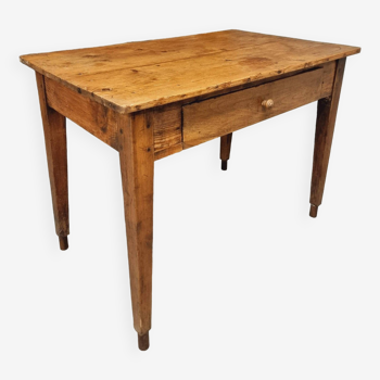 Table, bureau ancien en pin et chêne