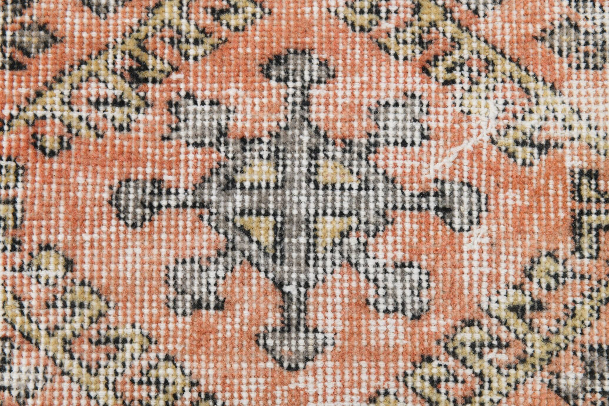 7x10 Pumpink Orange & Black Persian Rug, 208x316Cm