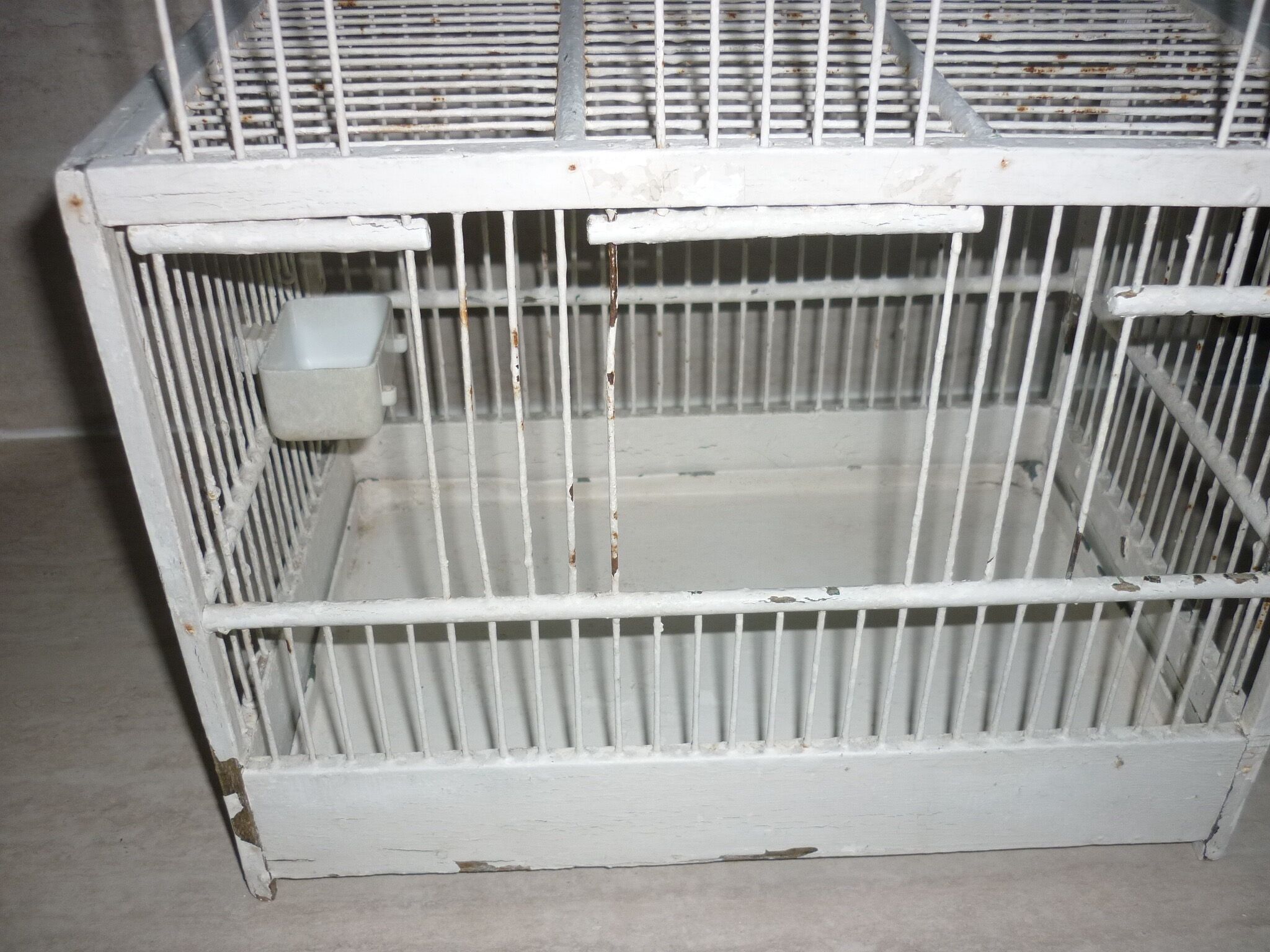 Old white birdcage
