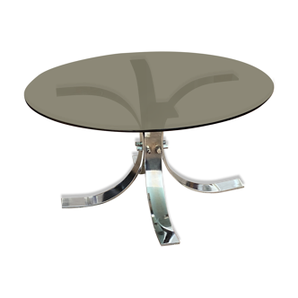 Osvaldo BORSANI coffee table for TECNO. 1970. Steel and glass.