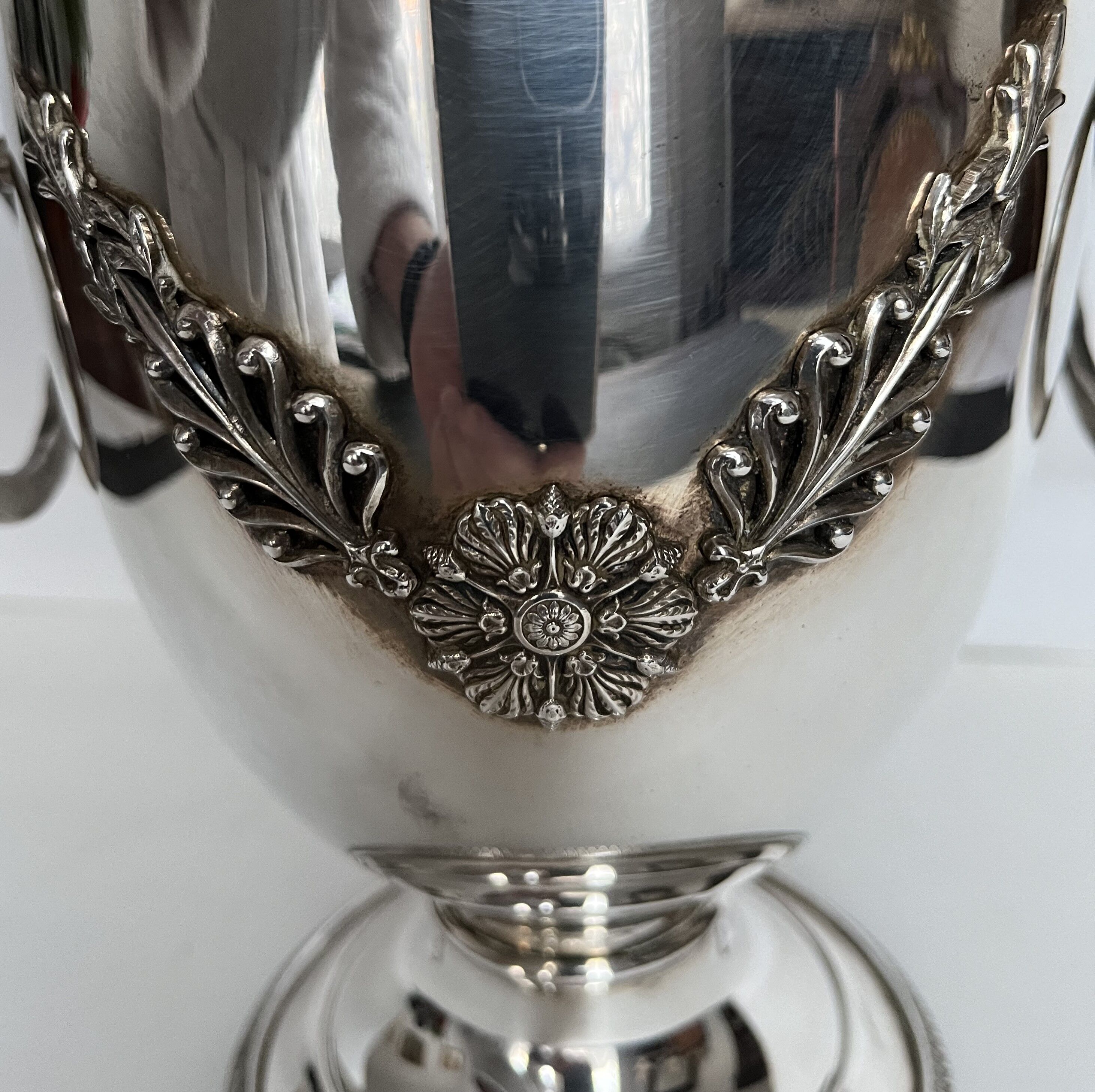 Silver metal ice bucket