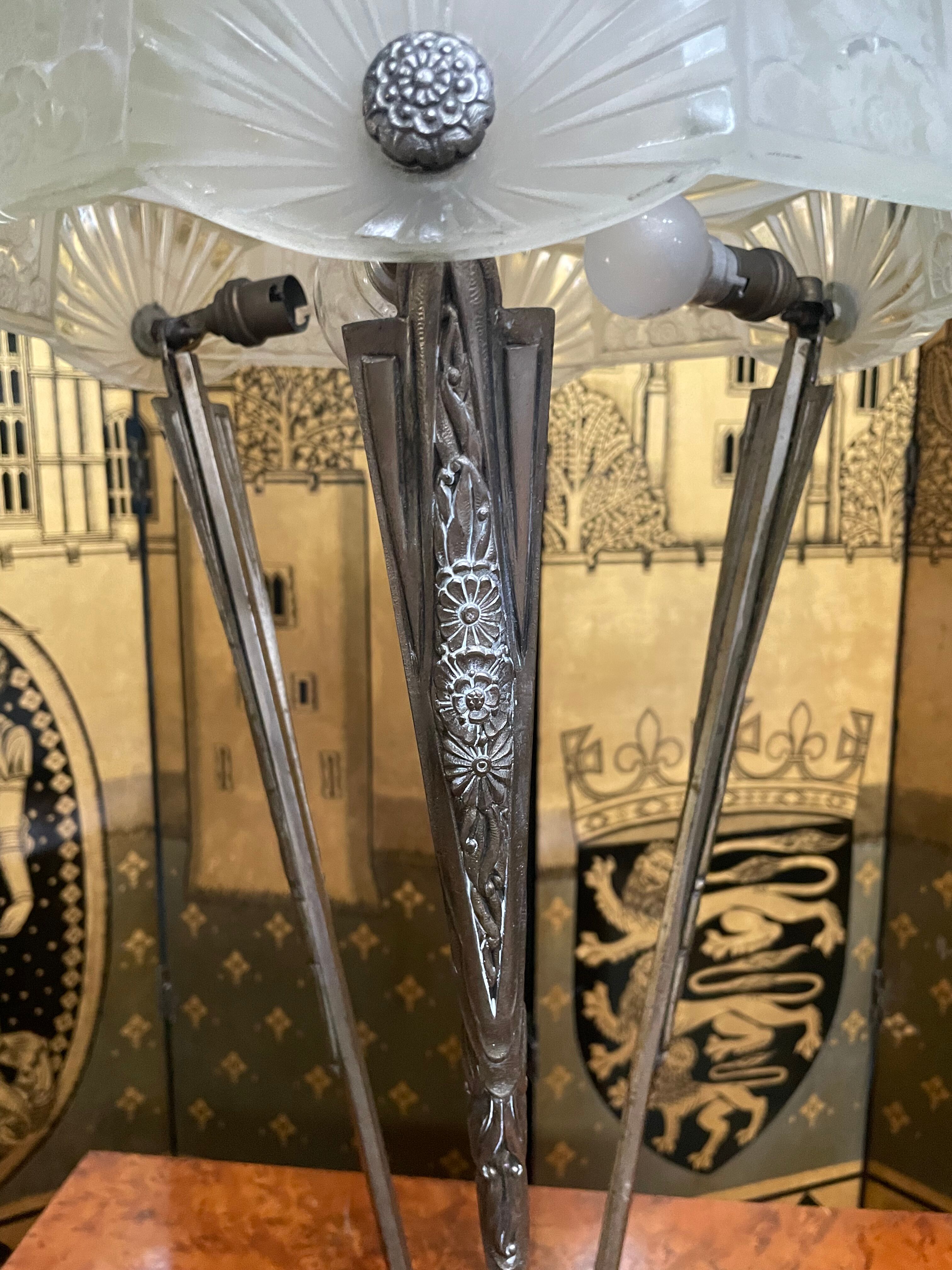 Art Deco period lamp signed Muller