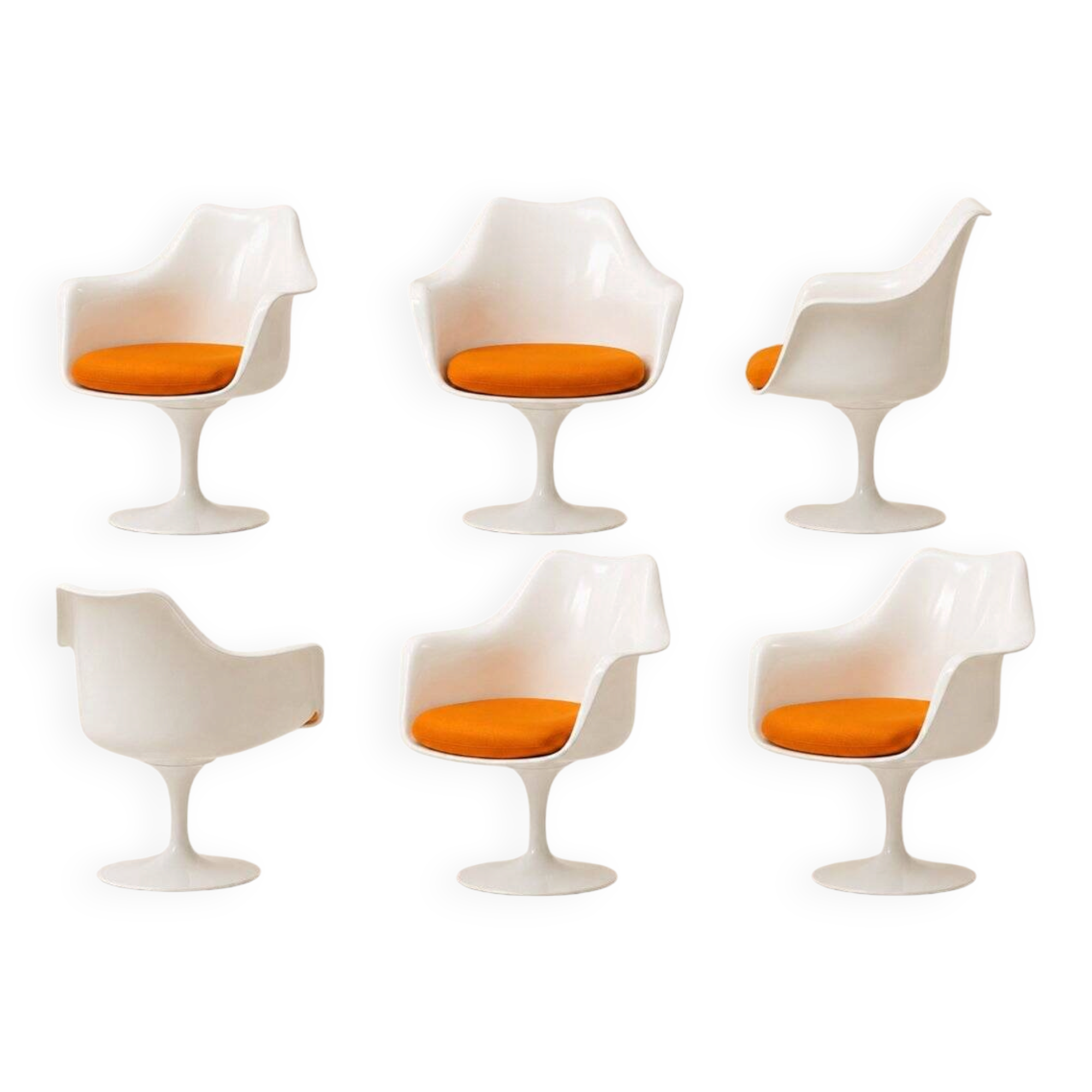 Eero Saarinen & Knoll ensemble de 6 fauteuils