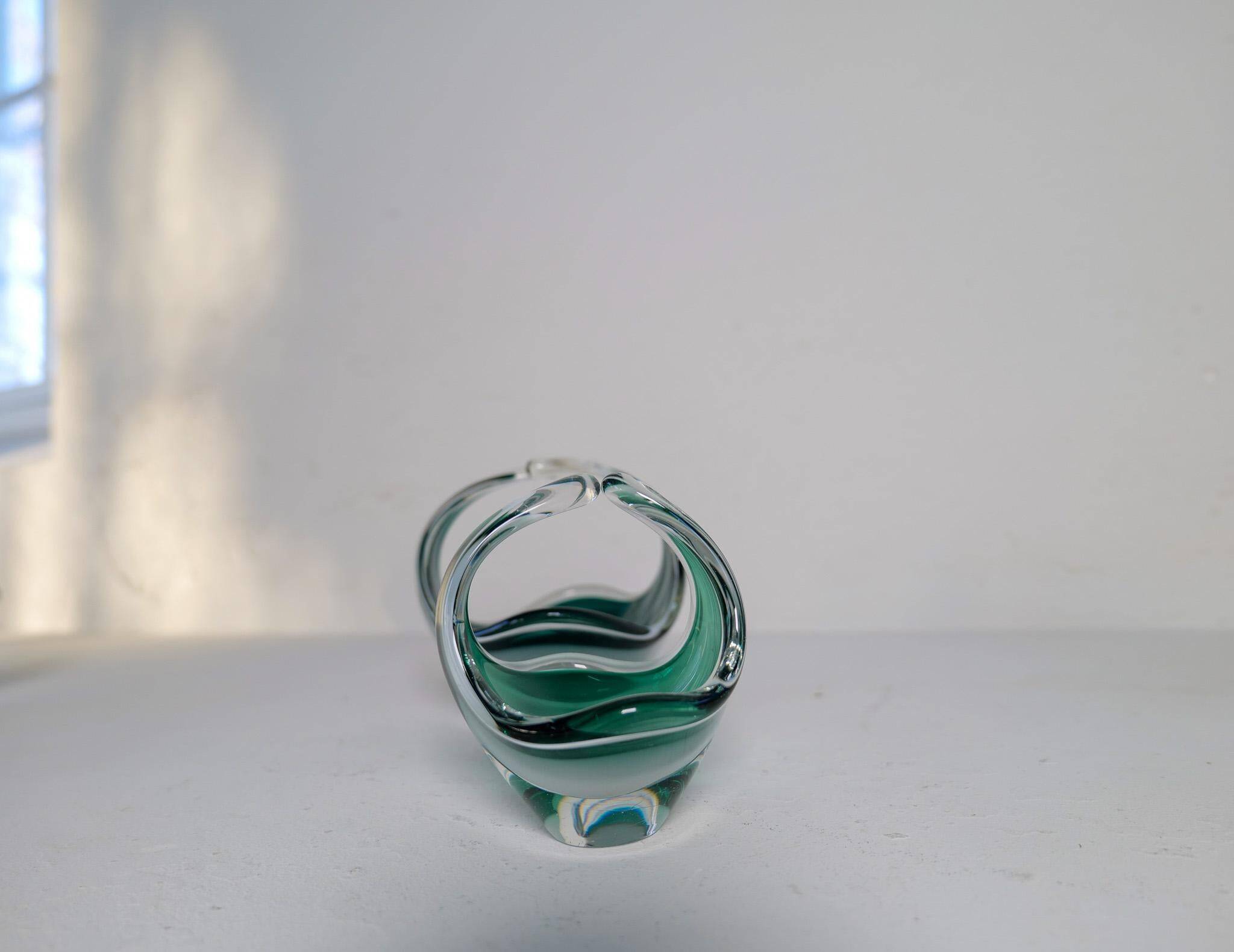 Set of 6 pieces of modern mid-century art glass "Shell", Flygfors Sweden 1955