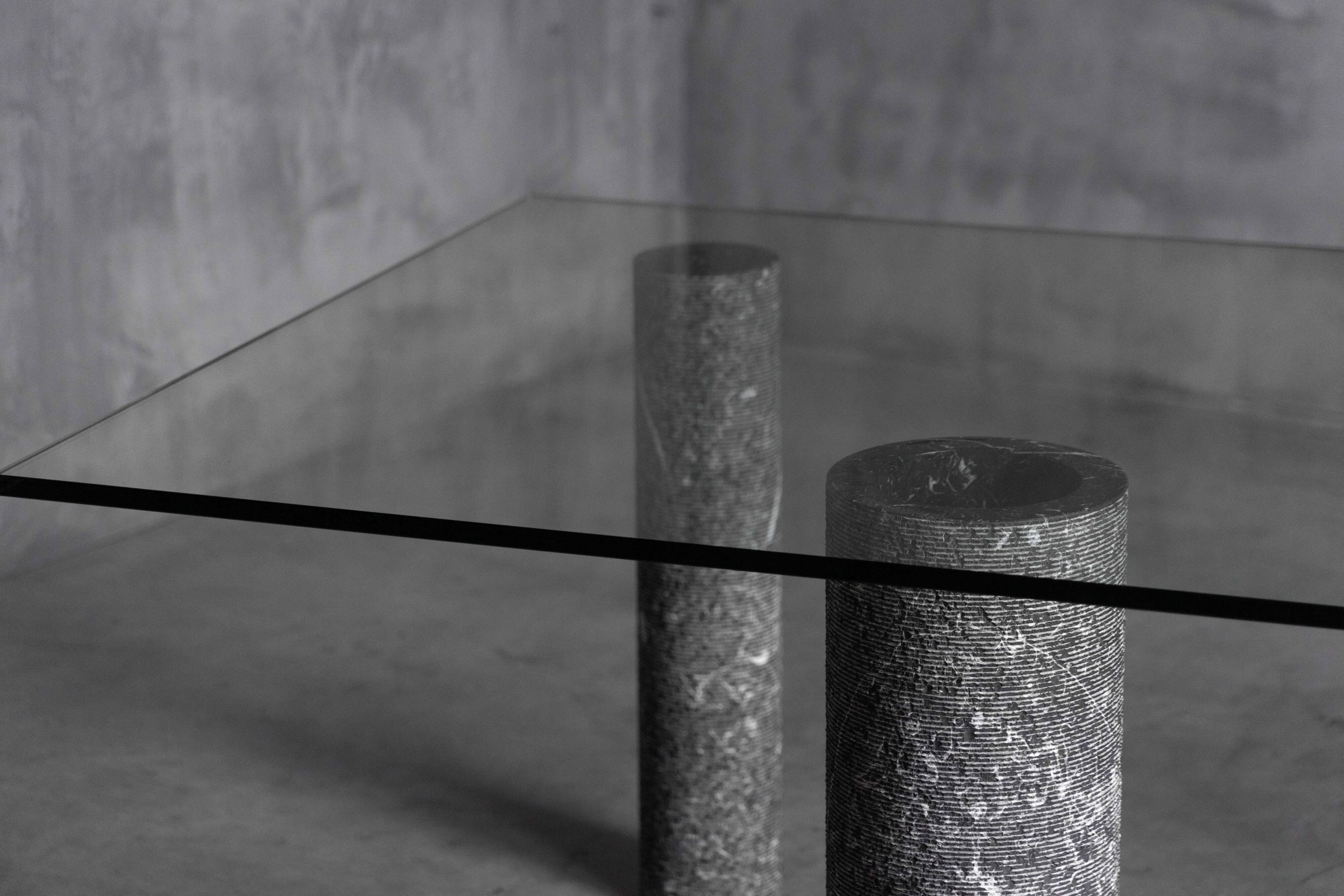 Marble and Glass Dining Table by Massimo Vignelli, Italy, 1980s