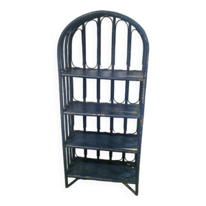 Étagère en rotin bleue