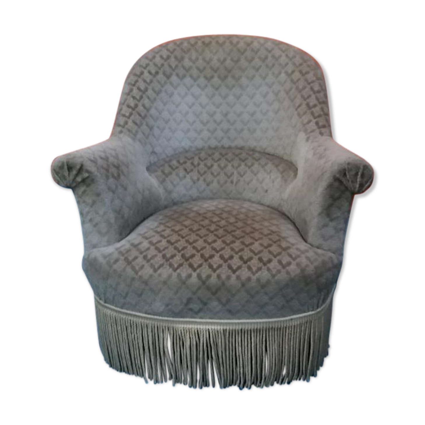 Grey velvet toad chair