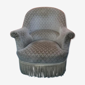 Grey velvet toad chair
