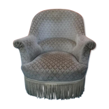 Grey velvet toad chair