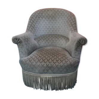 Grey velvet toad chair