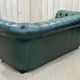Chesterfield sofa in green leather 3 places from the 80s
