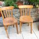 Pair of foot bistro chairs with bows / vintage 40-50s