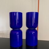 Pair vintage opaline diabolo lamps