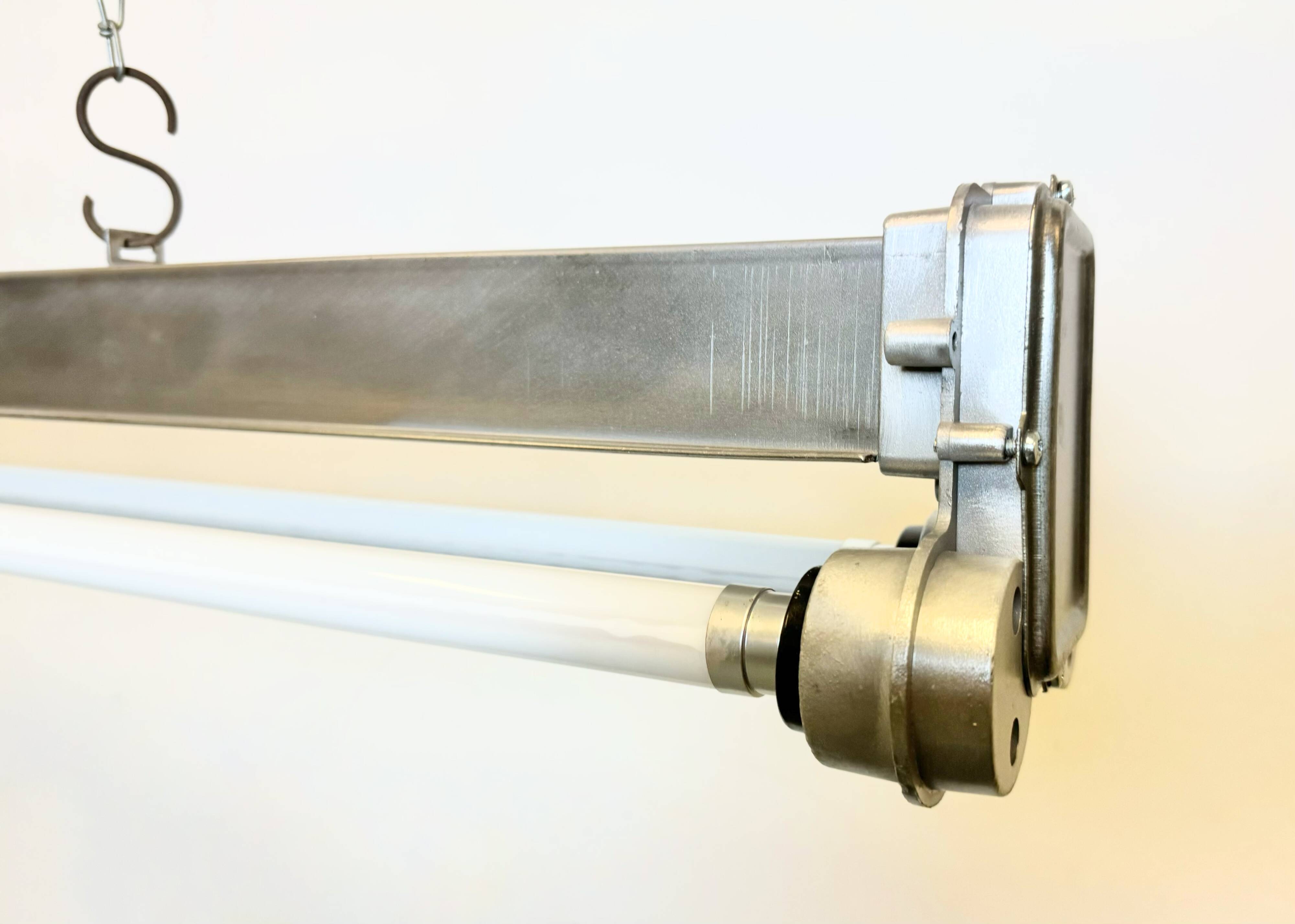 Industrial Polished  Hanging Tube Light, 1970s
