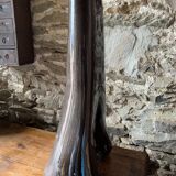 Vase céramique émaillé noir forme libre