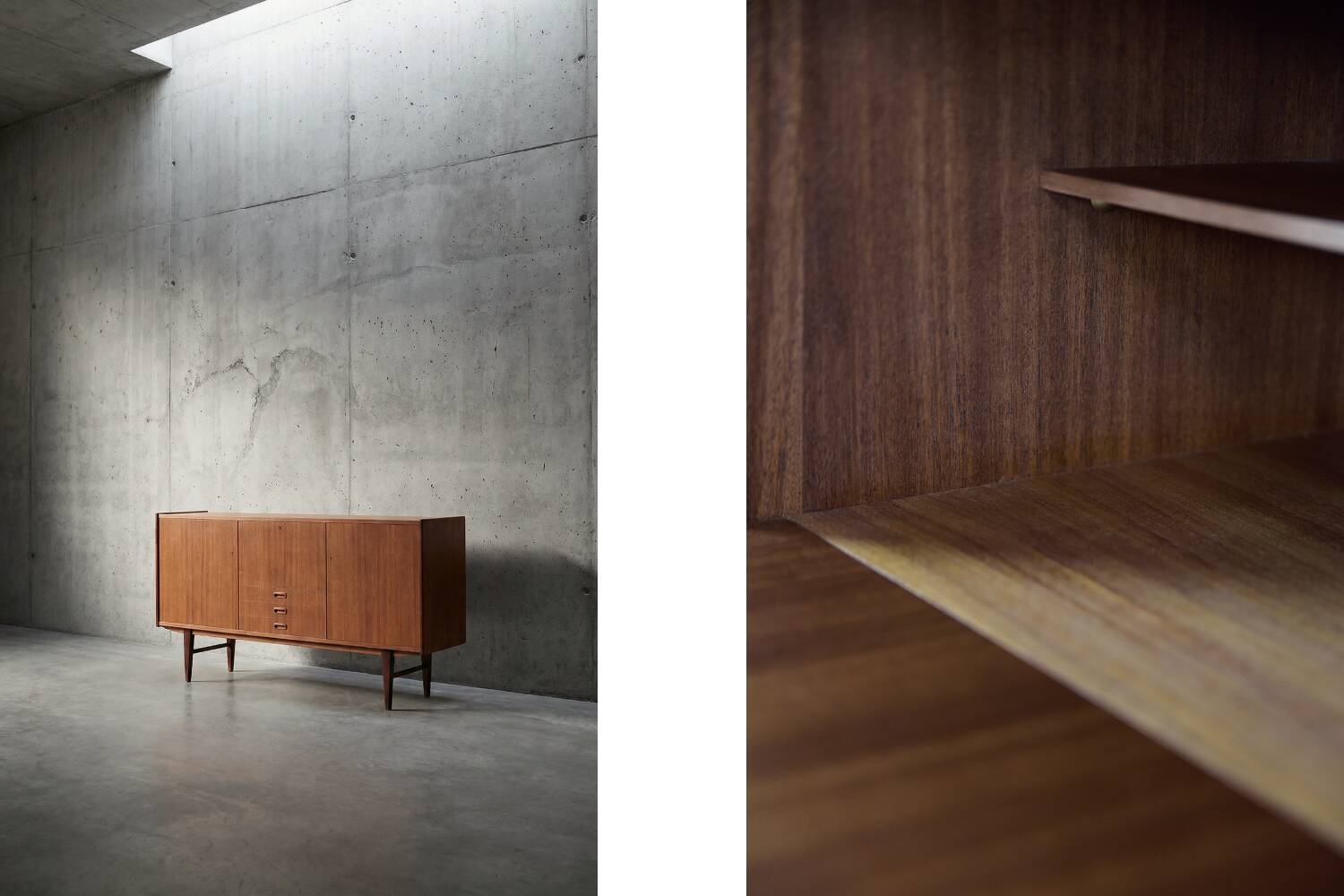 Vintage Mid-Century Scandinavian Modern Classic Teak High Sideboard
