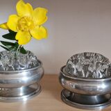 Pique-fleurs en verre VMC et etain