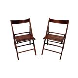 Paire de chaises pliantes en bois