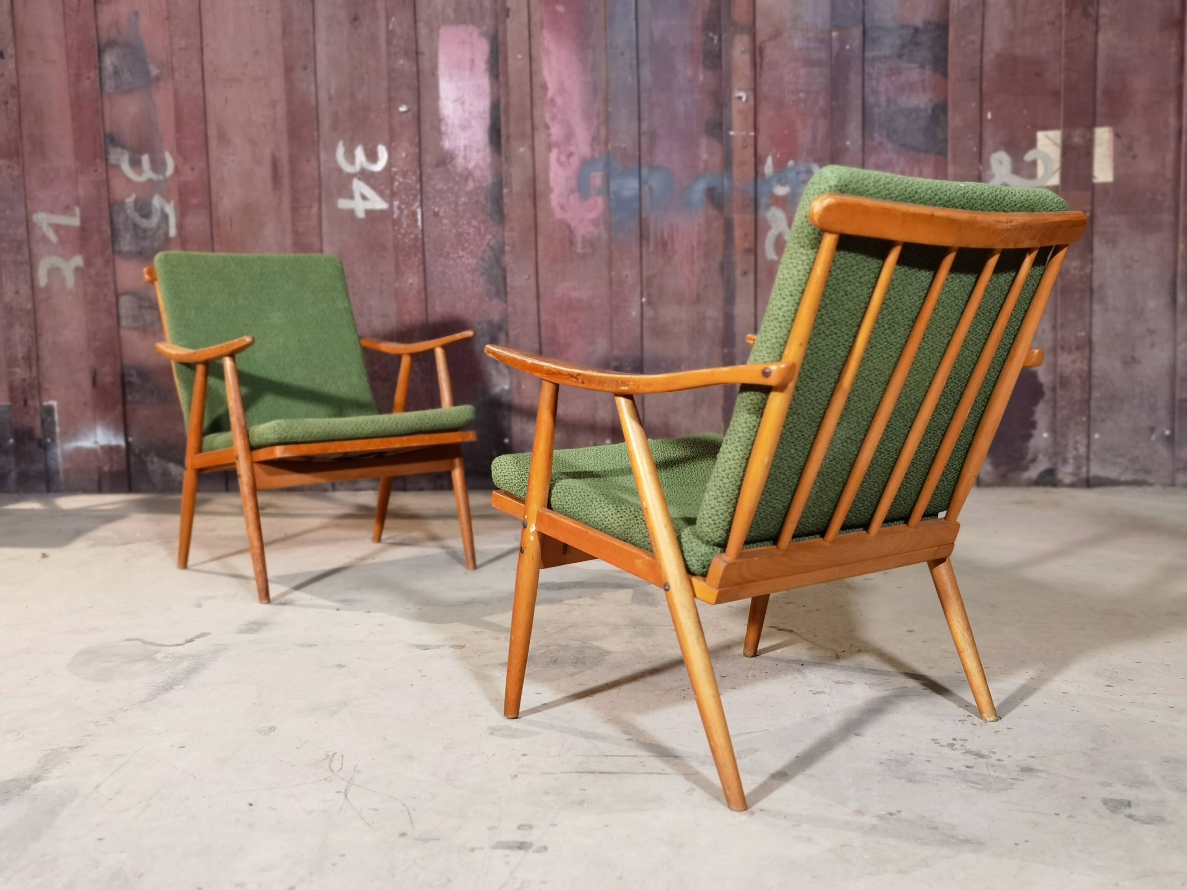 Pair of Thonet Boomerang armchairs