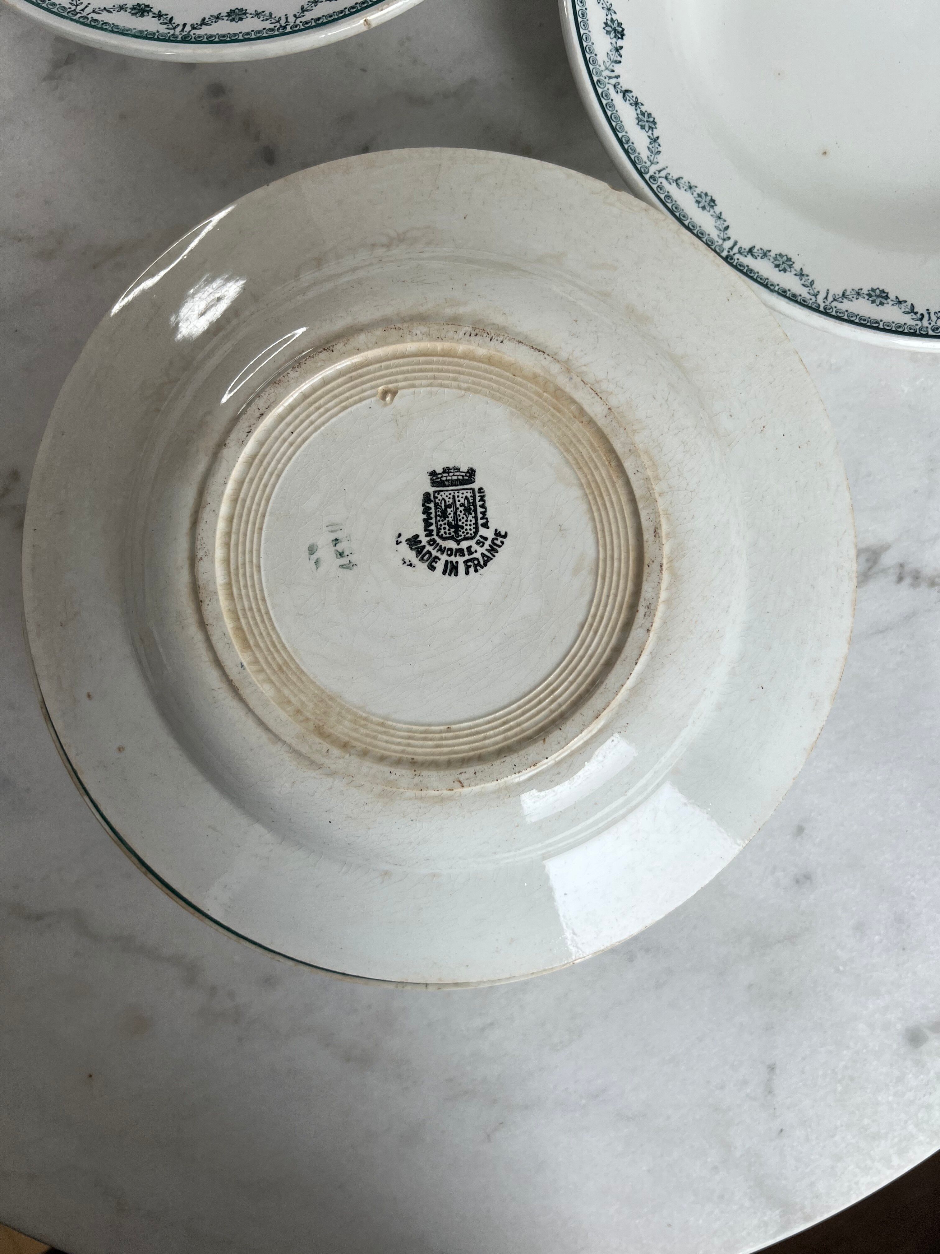 Ironstone set of 5 deep plates St Amand