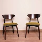 Set of 2 hazelnut yellow dining chairs