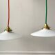 Pair of suspensions in smooth opaline colored thread early twentieth century