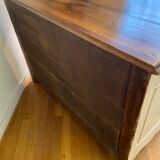 Chest of drawers from the regency period patinated light gray. Perfect condition.