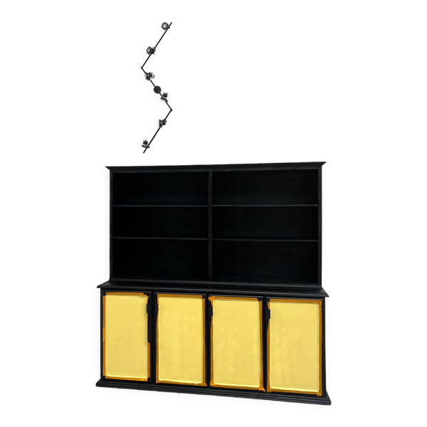 Buffet 2 corps, format XXL, ancien meuble d'école en bois