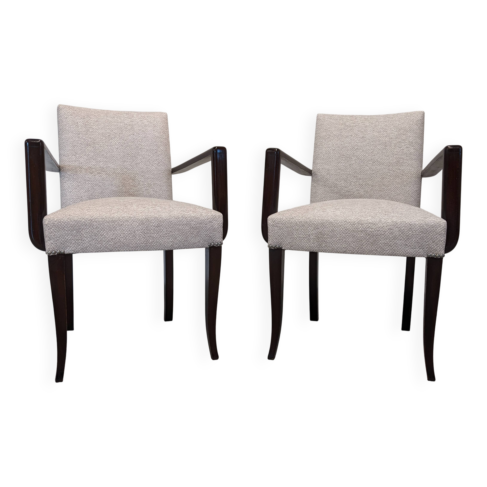 Paire de fauteuils bridges Art déco, France vers 1920