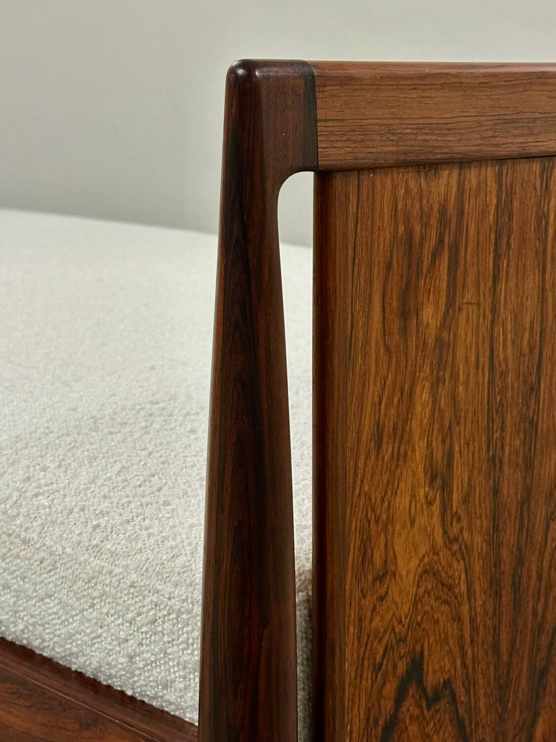 Danish Palisander Bed Daybed in Bouclé 1960s