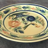 Antique earthenware plate hb henriot quimper floral and bird basket decor