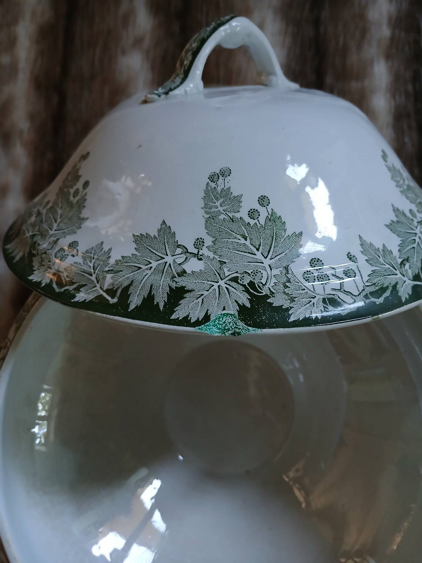 Small antique soup tureen in ironstone