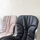 Cidue chair in black metal and short velvet, designed by Willy Rizzo in 1970.