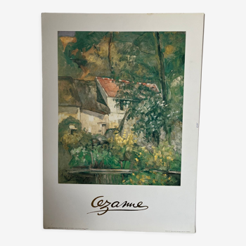 Museum poster reproduction of classical painting The House of Father Lacroix in Auvers by Cézanne