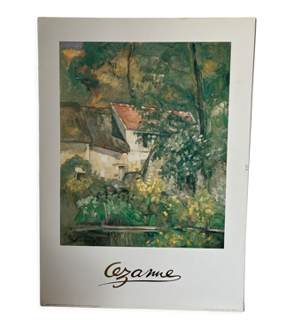 Affiche de musée reproduction de la peinture classique La Maison du père Lacroix à Auvers de Cézanne