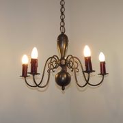 Five-light Flemish chandelier in silver-plated metal 5181