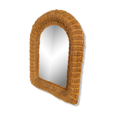 Vintage oval wicker mirror 31x41cm