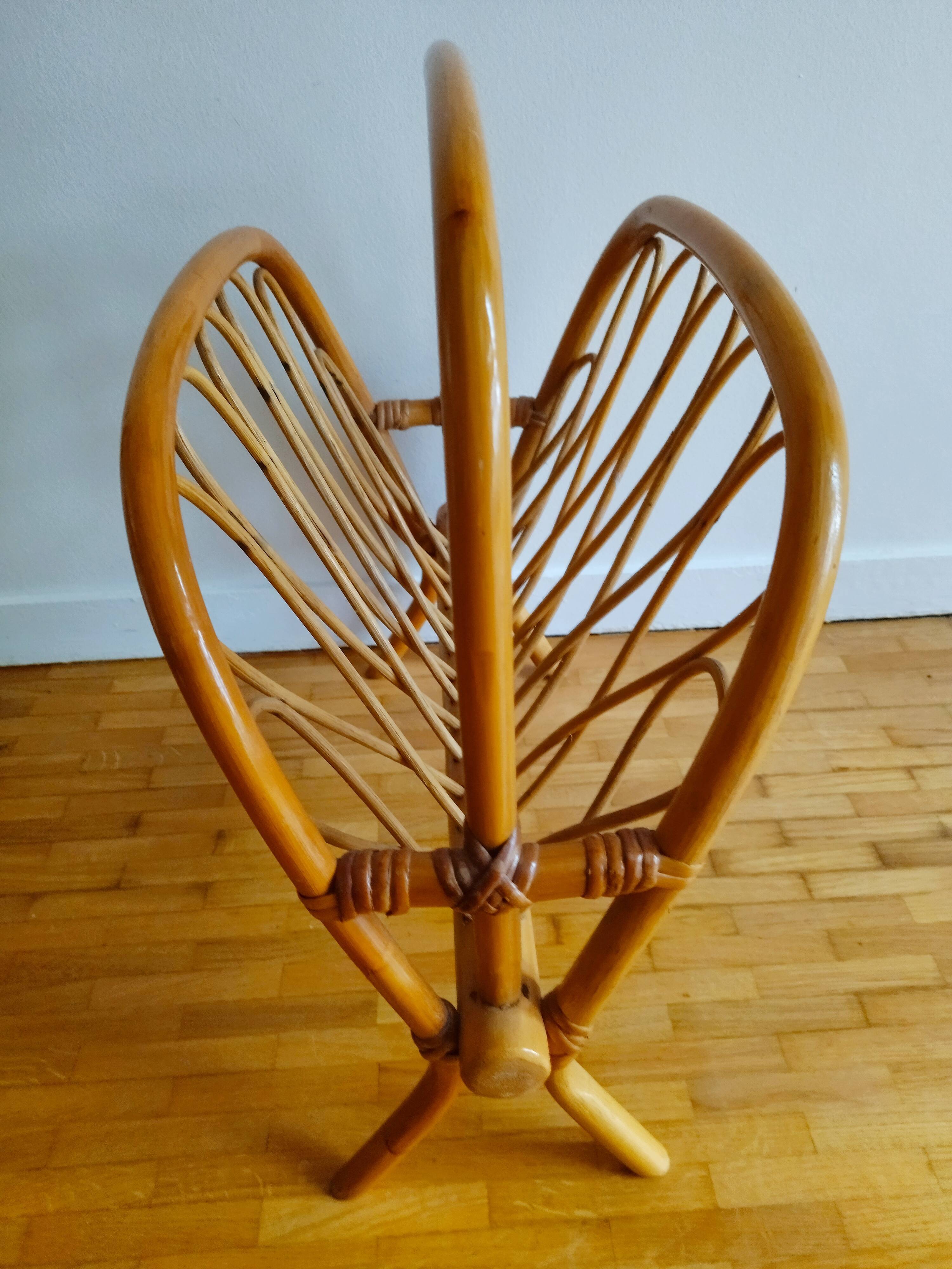 Rattan magazine holder