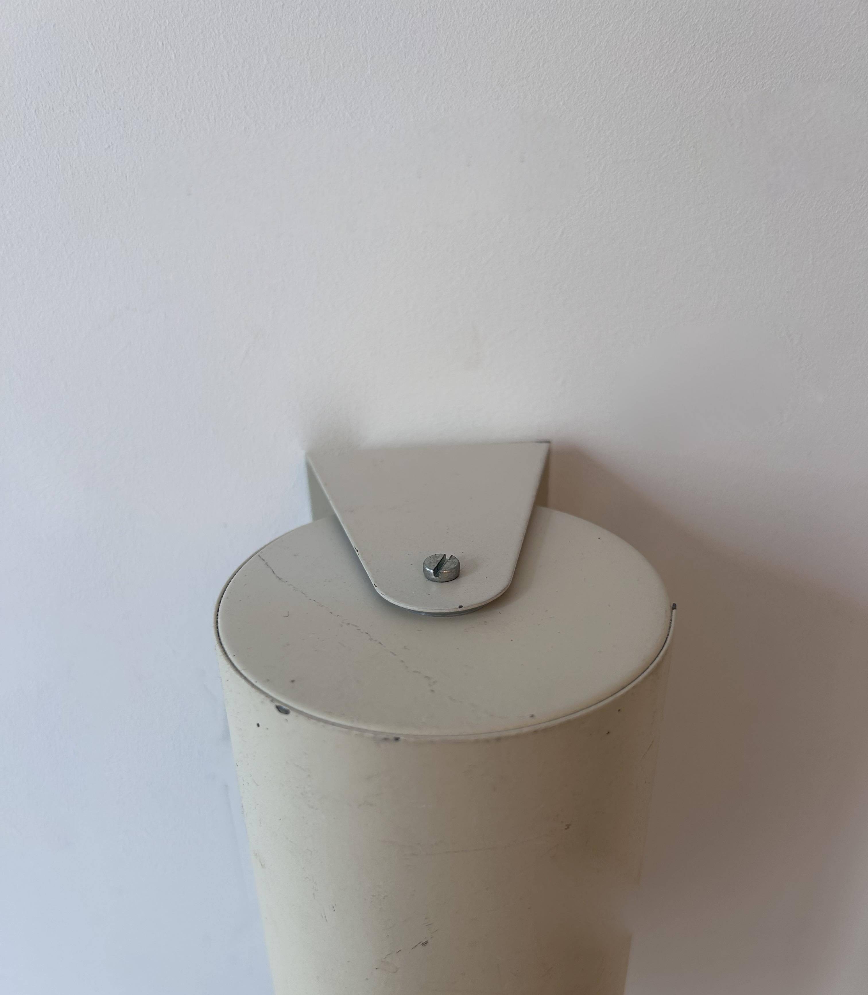 Pair of vintage adjustable wall lights, white metal, Sweden 1970