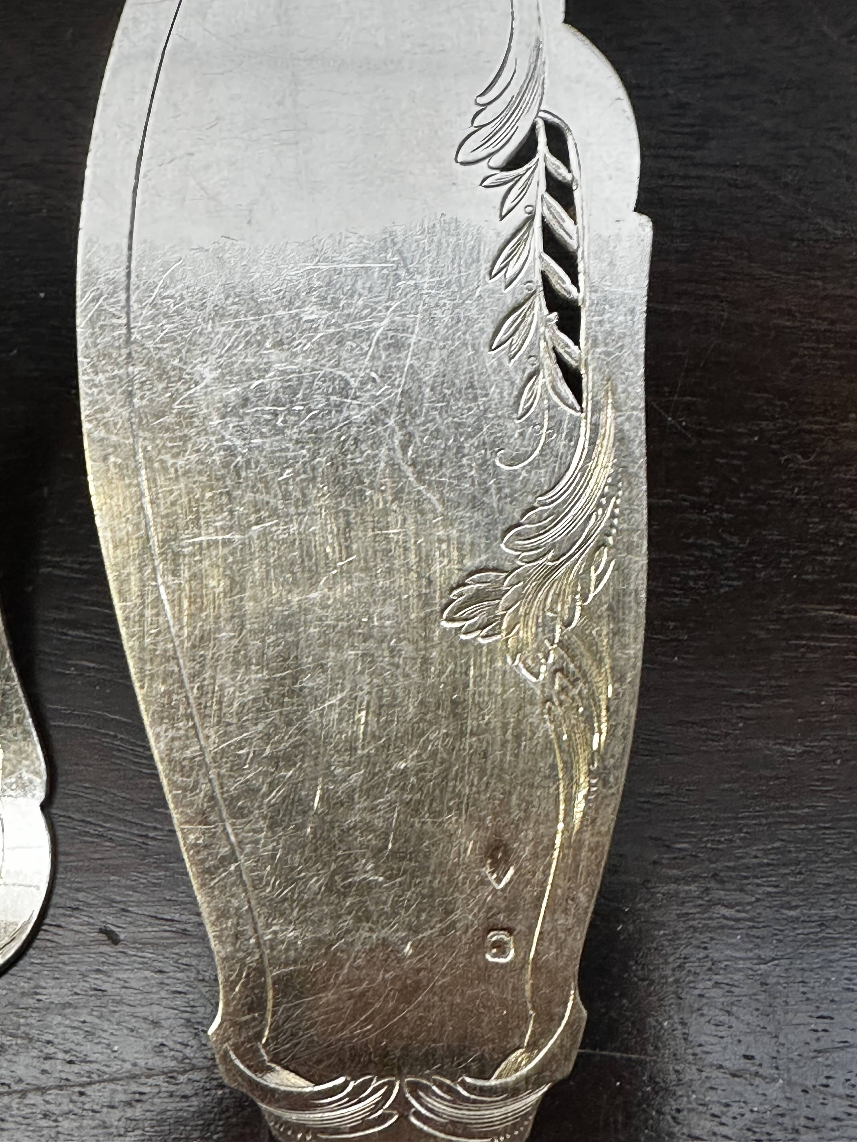 Silver Fish Serving Cutlery - Minerva Hallmarks - Art Nouveau