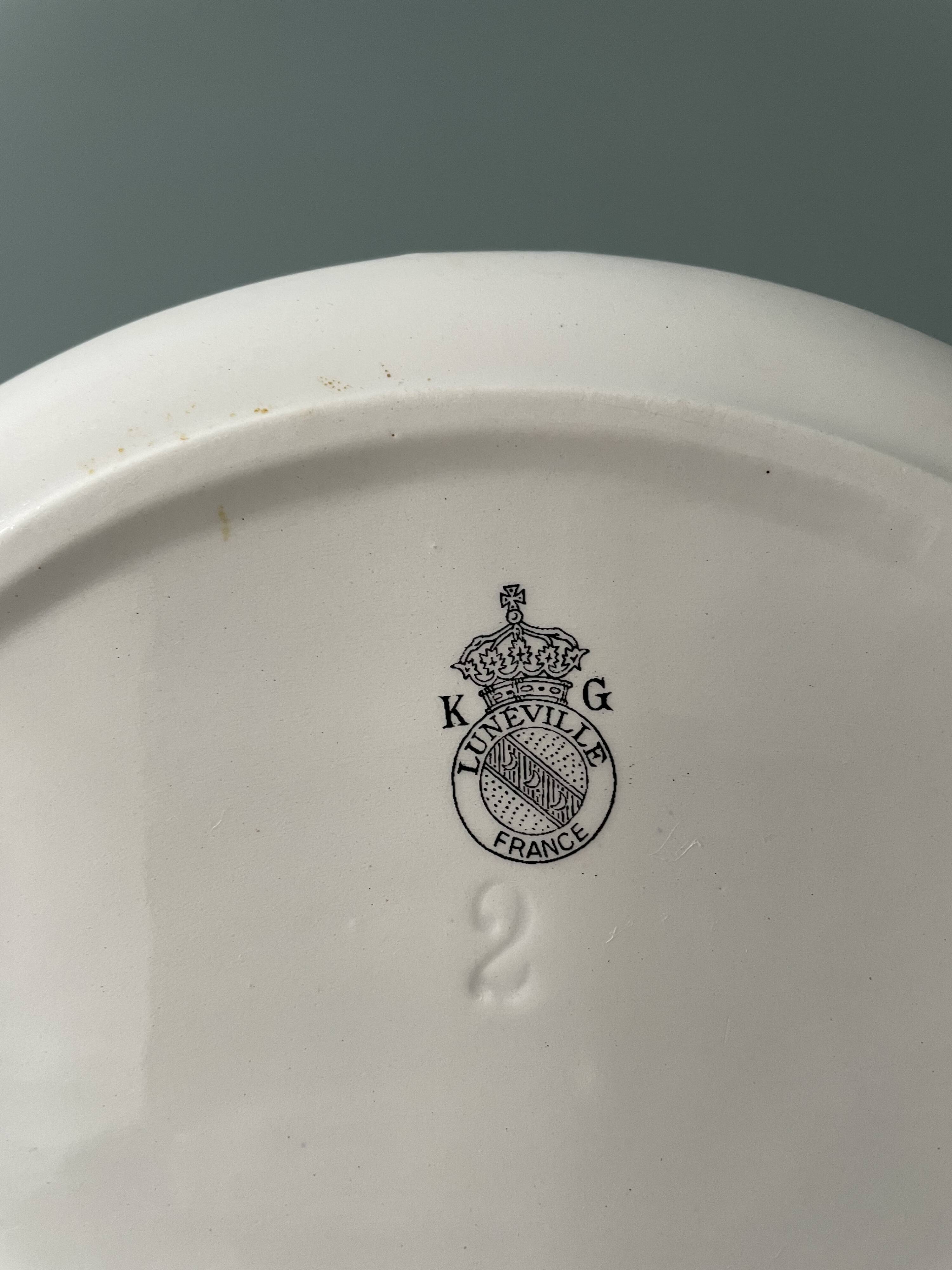 4 vintage half-moon cups in Lunéville earthenware